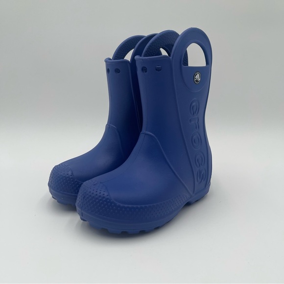 Crocs Blue Handle It Rain Boots Rainboots Galoshes Wateproof Boys Child Sz 10 - Picture 1 of 11
